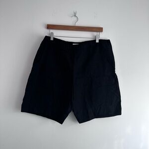 Black 100% Linen Shorts